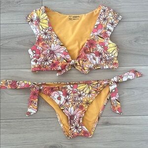 Adore Me Yellow and Pink Floral Bikini